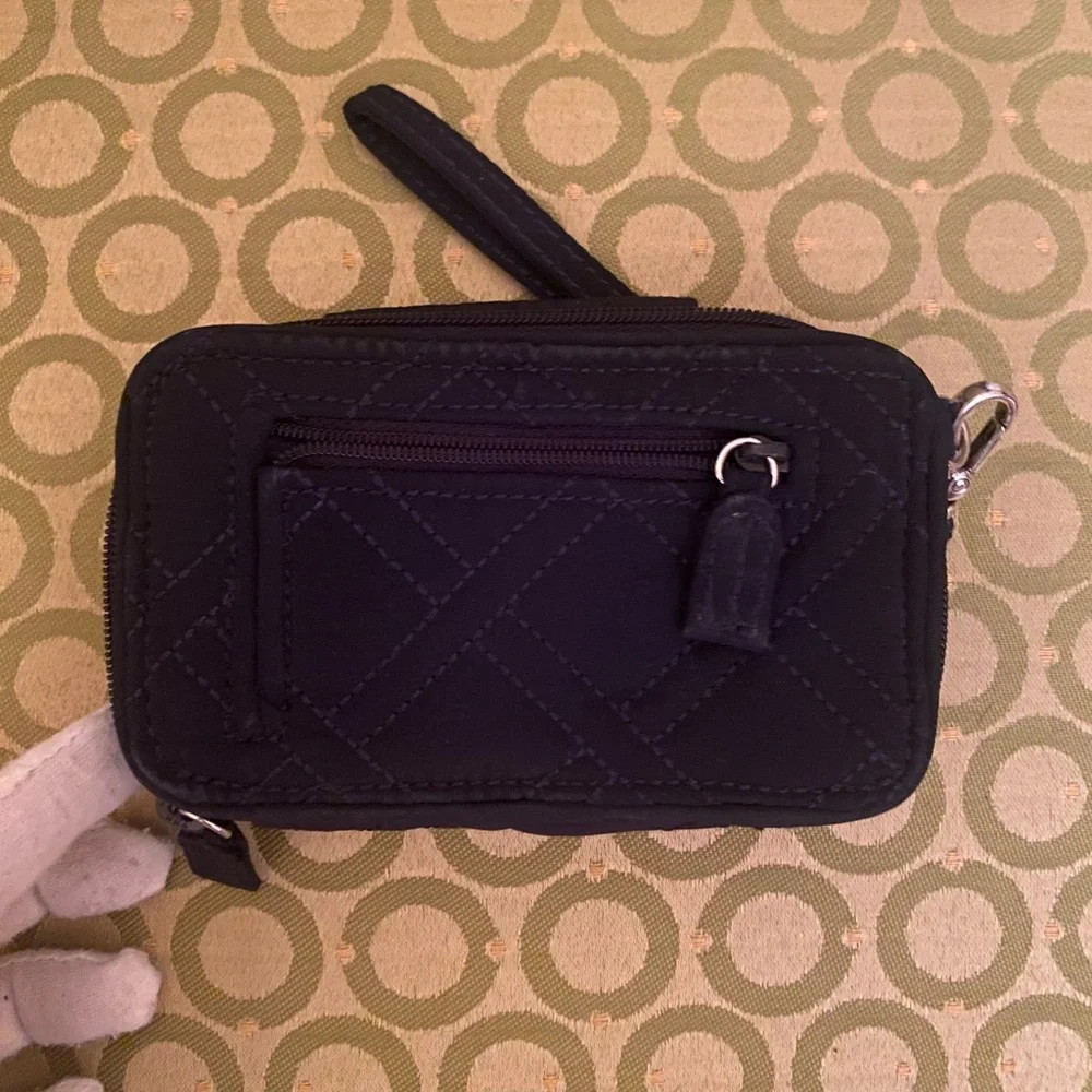 Vera Bradley cotton dark navy blue wallet/ wristlet